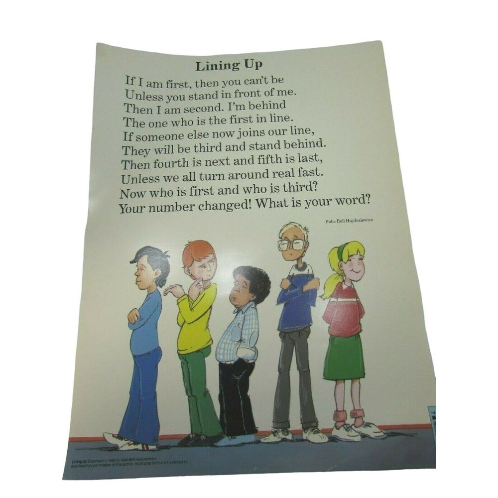 Vintage Lining Up Grade School Poster Babs Bell Hajdusiewicz Art & Design 30212